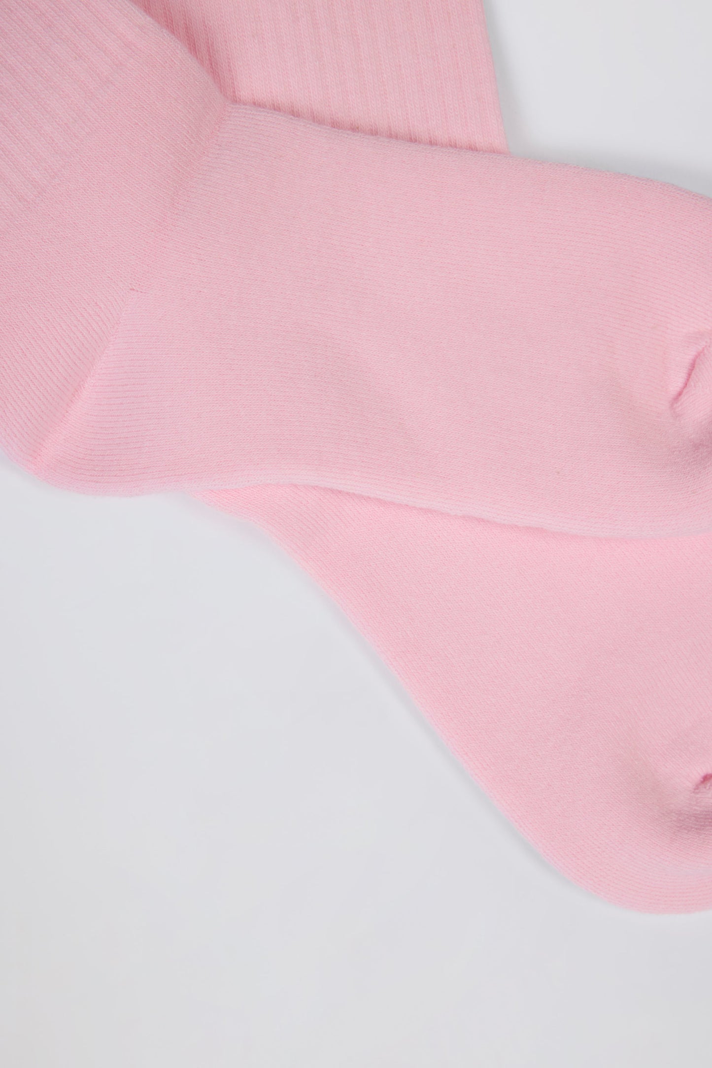 Ribbed Half-Crew Socks in Powder Pink