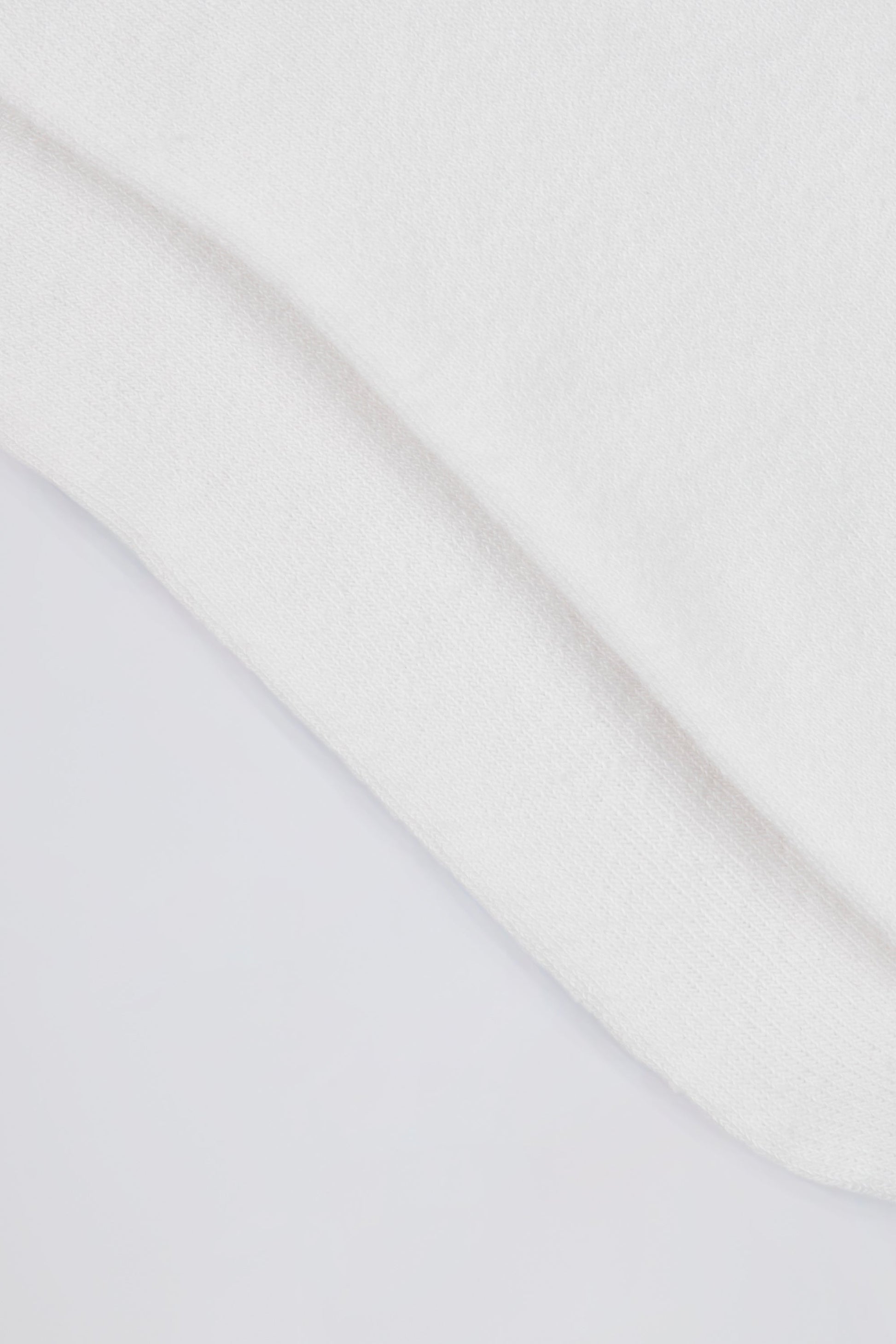 Ribbed Half-Crew Socks in White