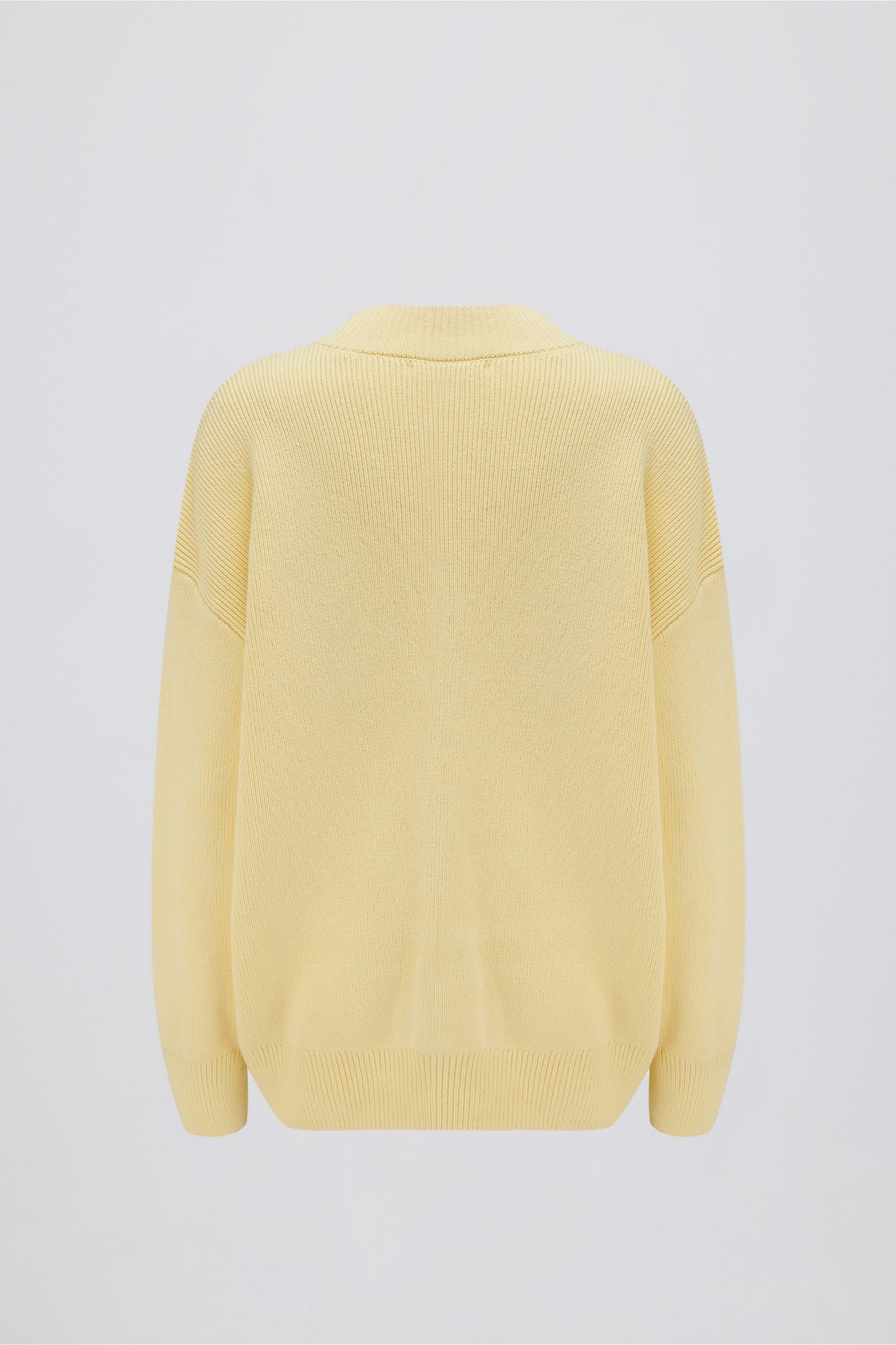 Ribbed-Knit Oversized Jumper in Lemon