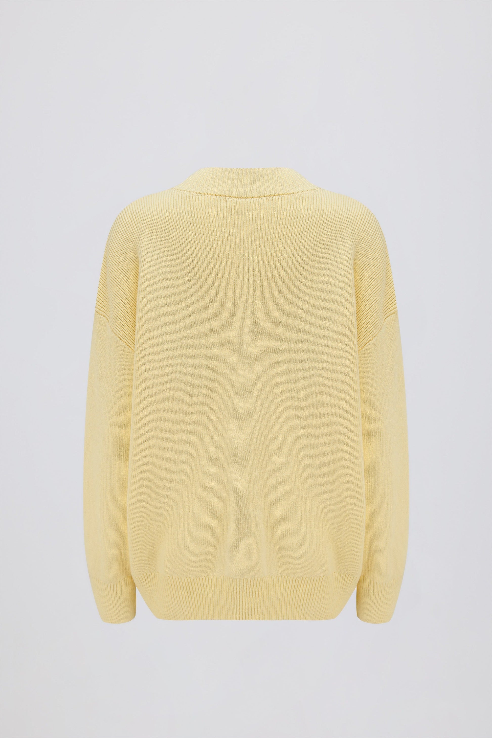 Ribbed-Knit Oversized Jumper in Lemon
