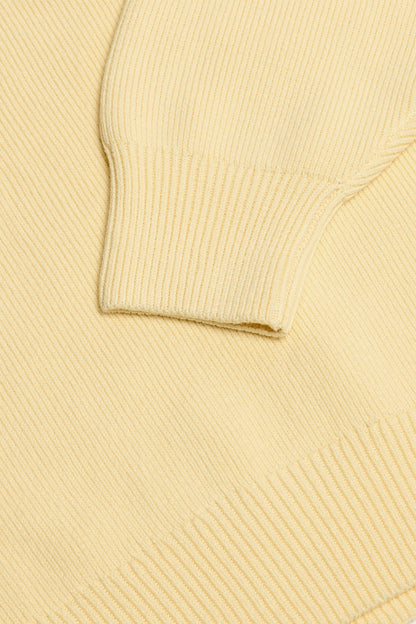 Ribbed-Knit Oversized Jumper in Lemon