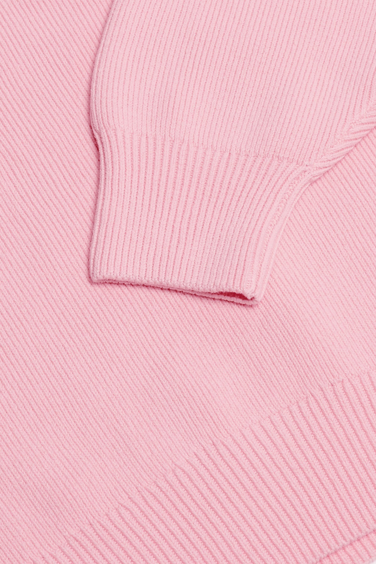 Ribbed-Knit Oversized Jumper in Pale Pink