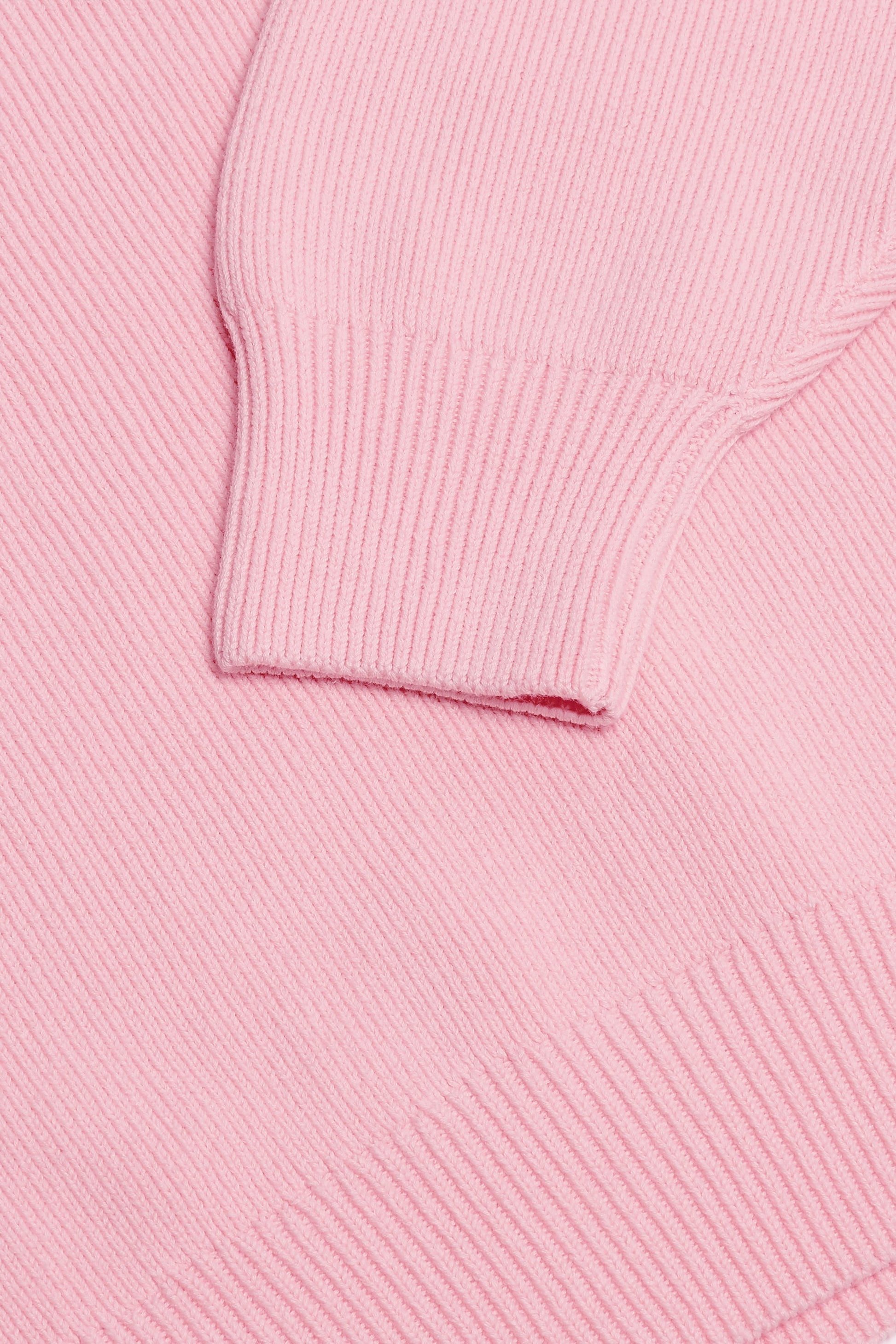 Ribbed-Knit Oversized Jumper in Pale Pink