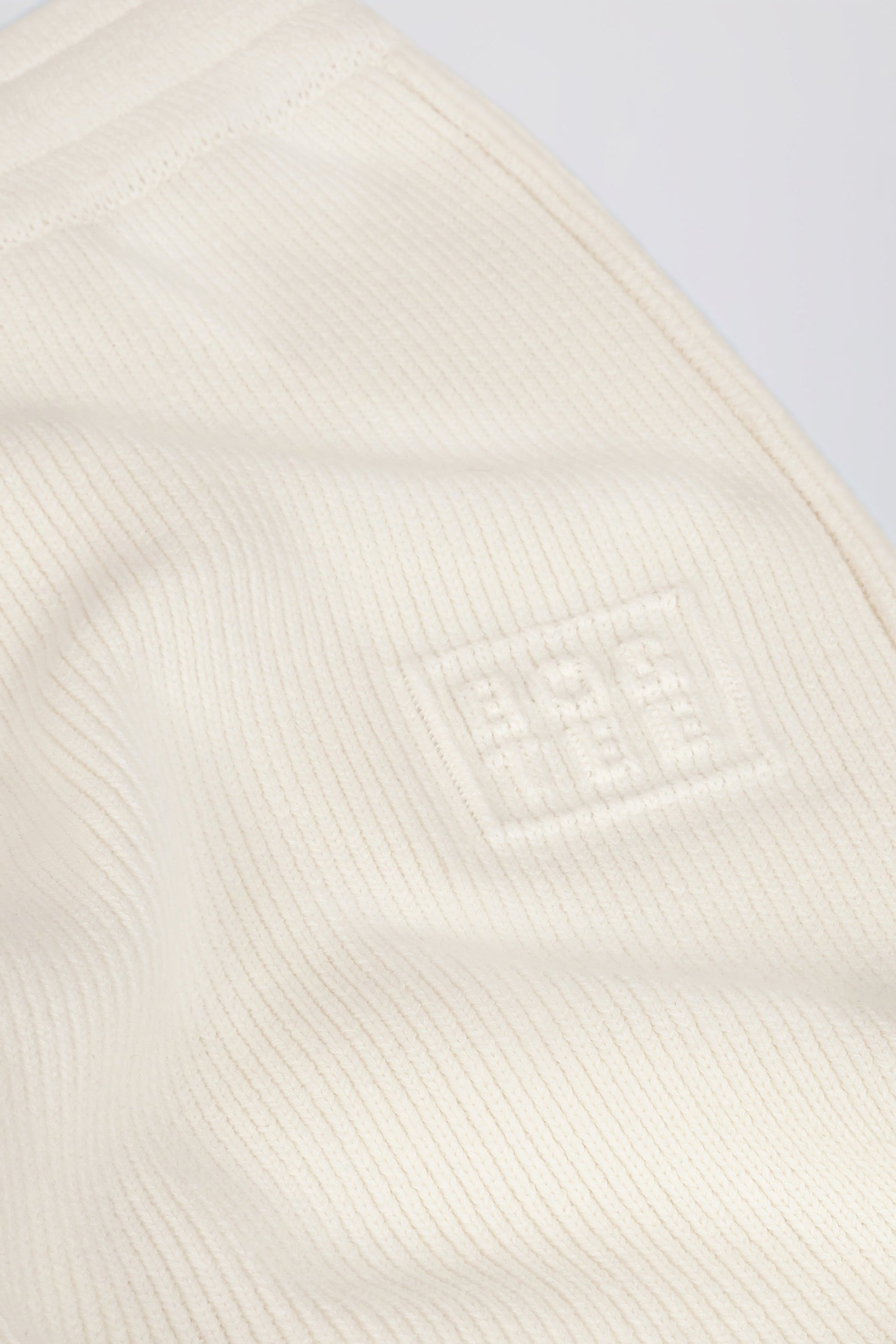 Ribbed-Knit Wide-Leg Joggers in Ivory