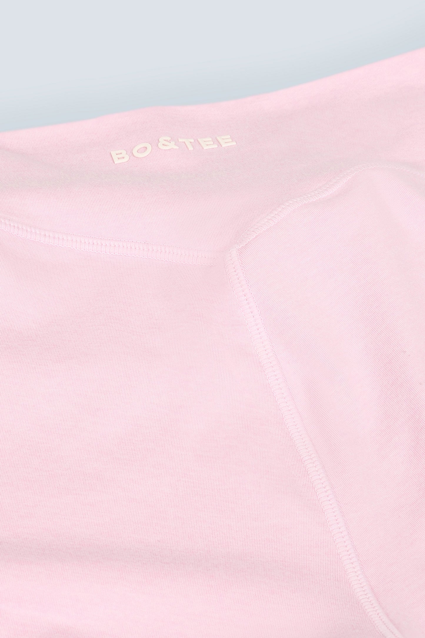 Ruched Flared Trousers in Pale Pink Marl