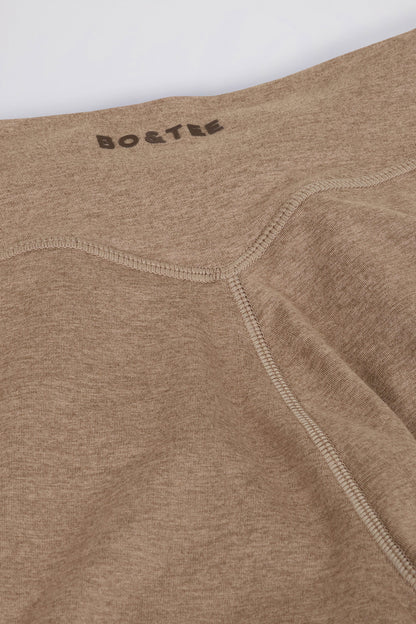 Ruched Mid-Rise Leggings in Mocha Marl