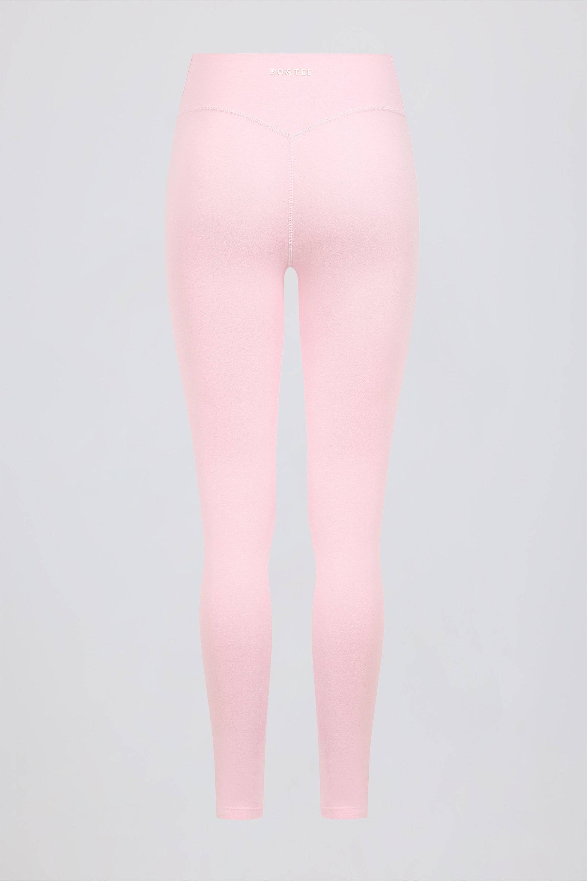 Ruched Mid-Rise Leggings in Pale Pink Marl