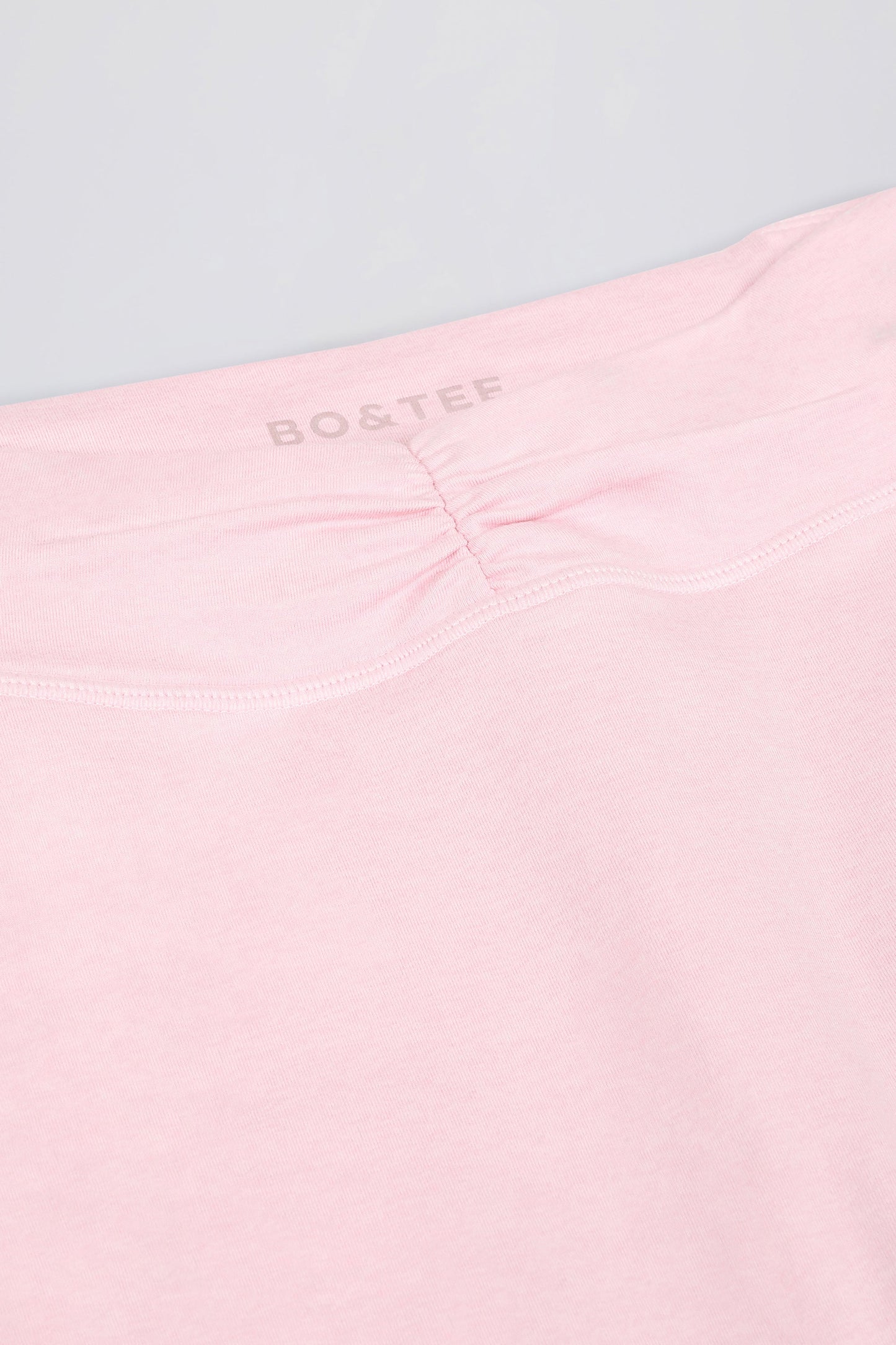 Ruched Mid-Rise Leggings in Pale Pink Marl