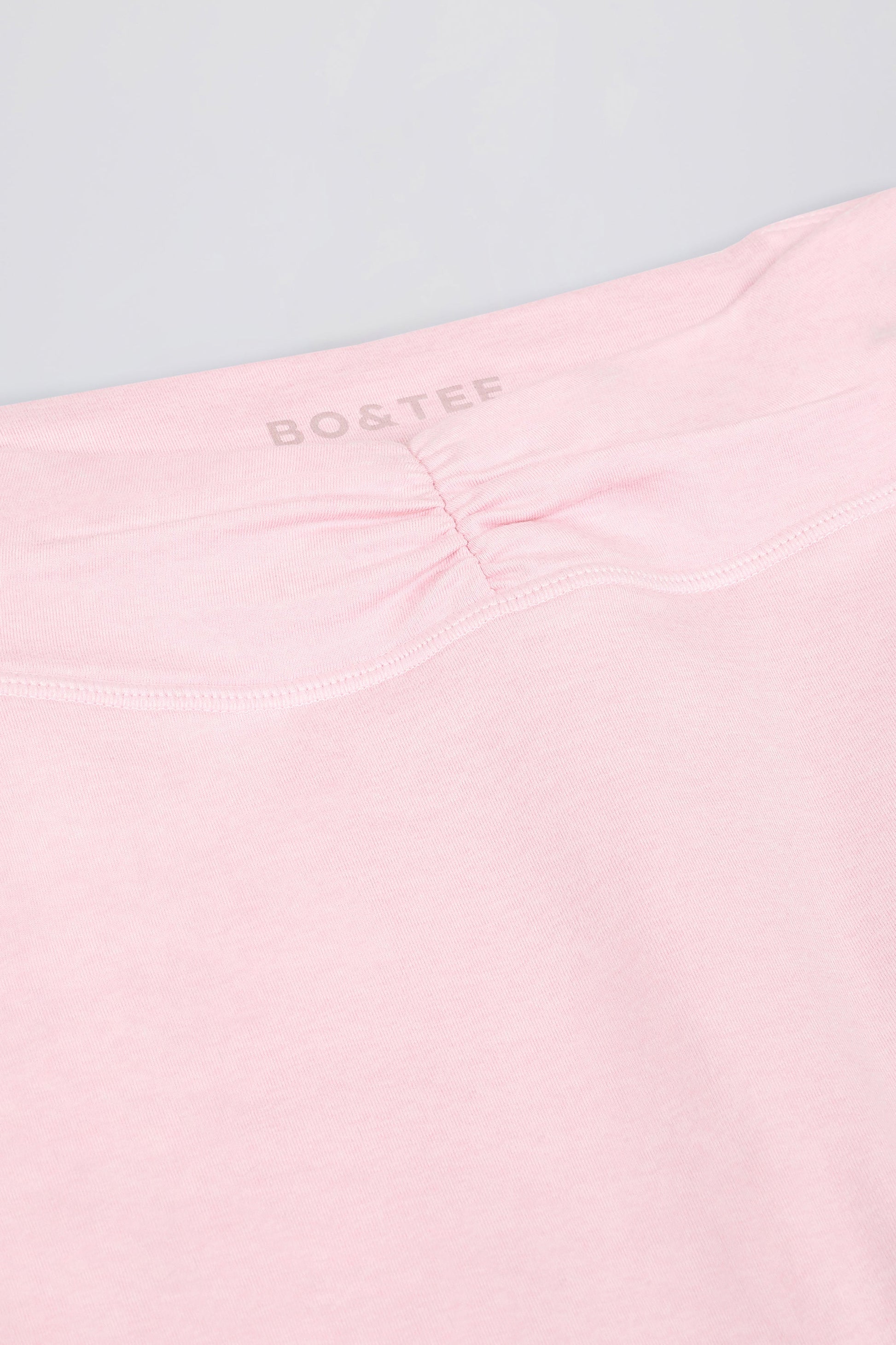 Ruched Mid-Rise Leggings in Pale Pink Marl