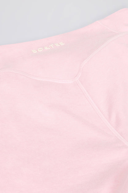 Ruched Mid-Rise Leggings in Pale Pink Marl