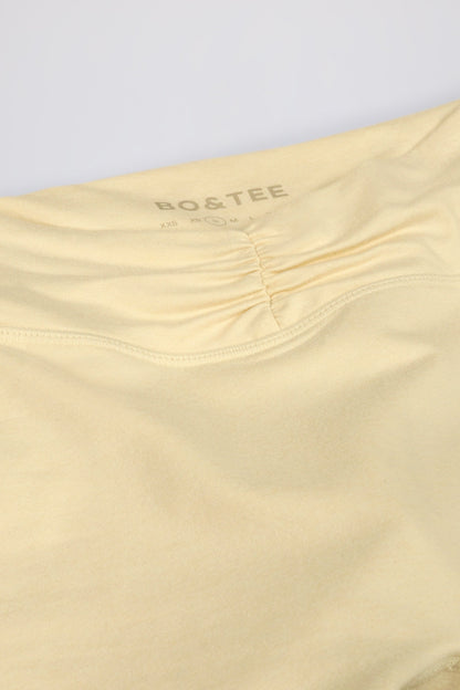 Ruched Mini Shorts in Lemon Marl