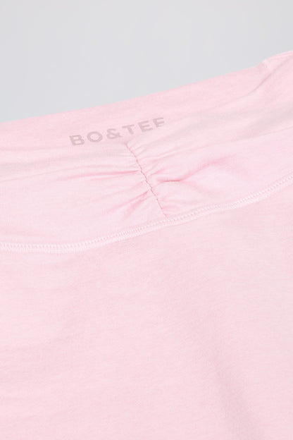 Ruched Mini Shorts in Pale Pink Marl