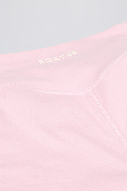 Ruched Mini Shorts in Pale Pink Marl