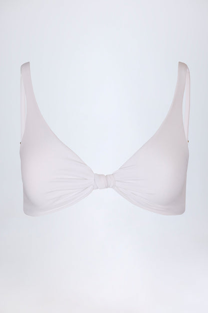 Knot-Detail Bikini Top in White