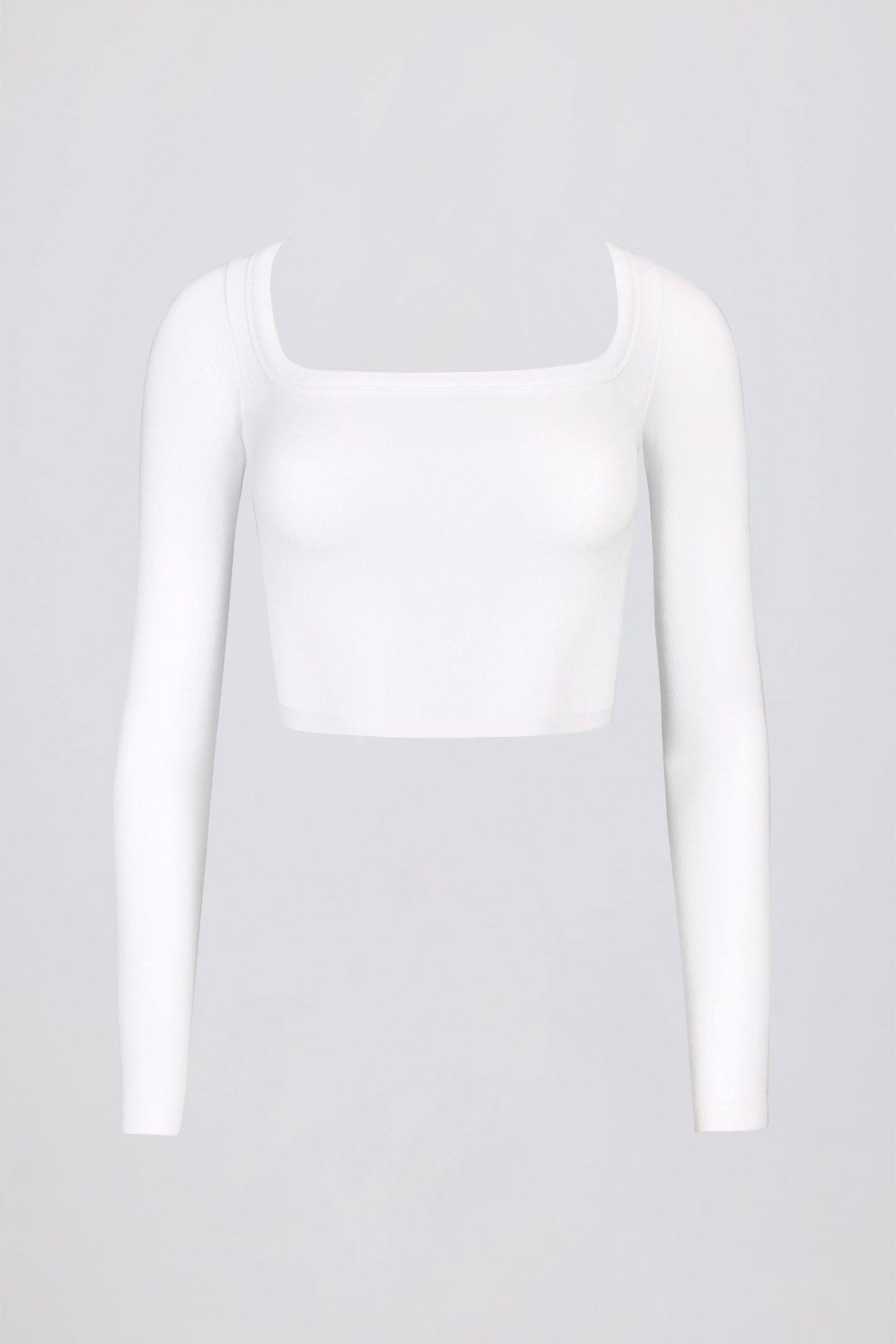 Seamless Soft Rib Cut-Out Crop Top in White