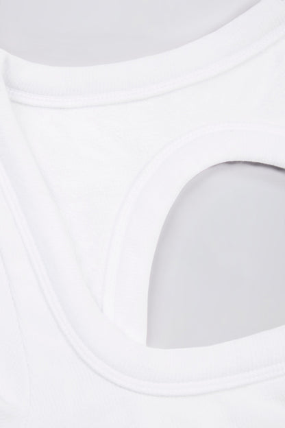 Seamless Soft Rib Cut-Out Crop Top in White