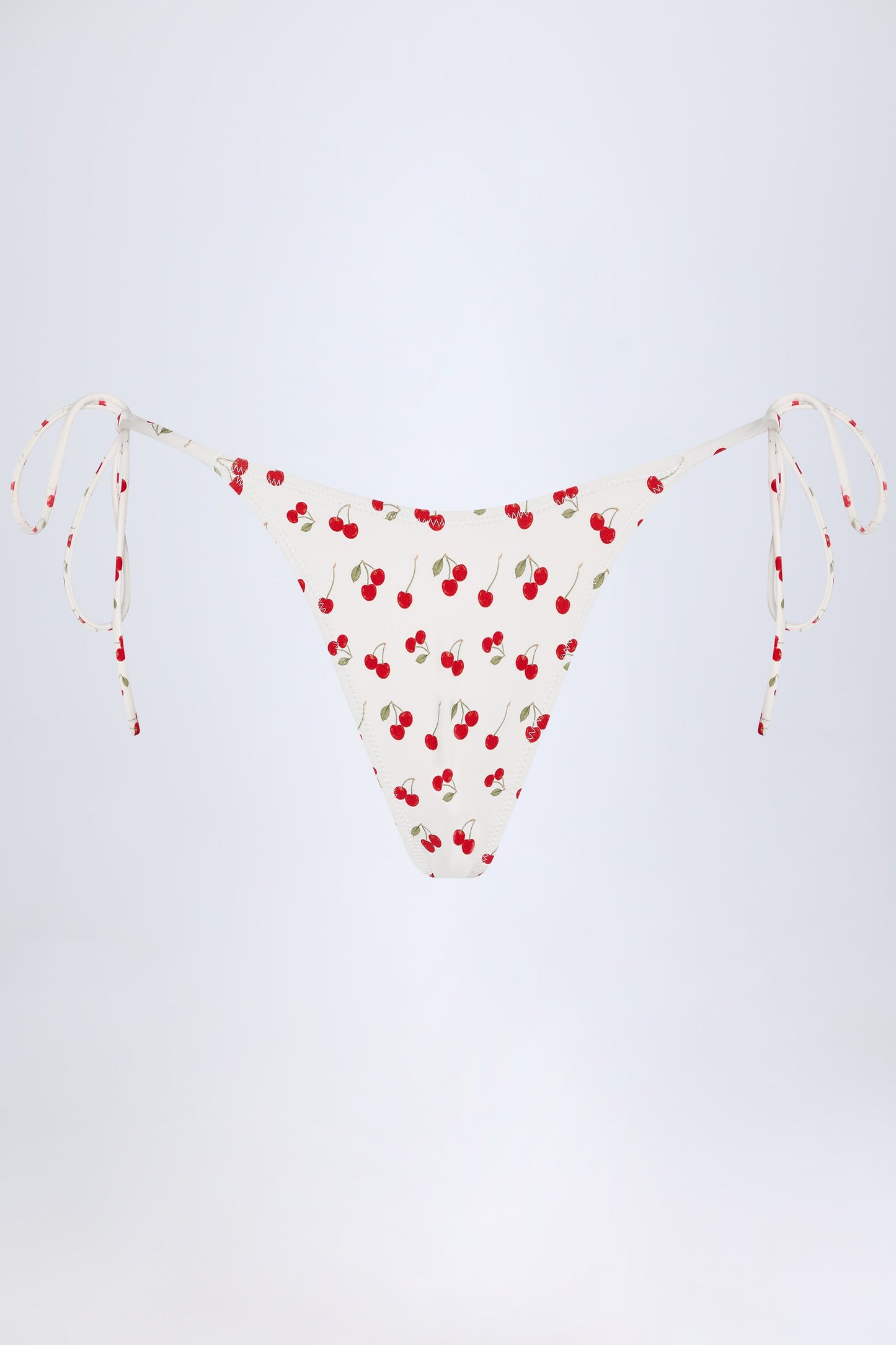 Side-Tie Cheeky Bikini Bottoms in Cherry Print