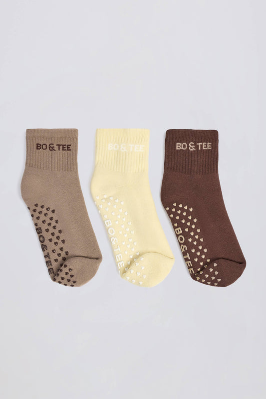 Pilates Sock Bundle in Mocha Multi