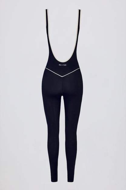 Soft Active Backless Contrast Jumpsuit in Classic Navy