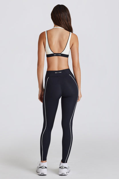 Soft Active Contrast Leggings in Black