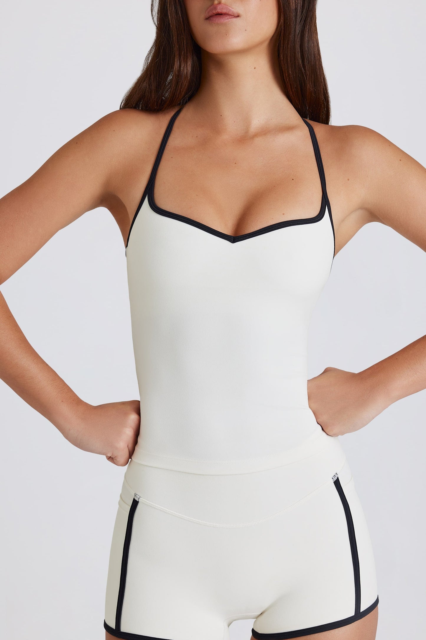 Soft Active Cross-Back Tank Top in Ivory