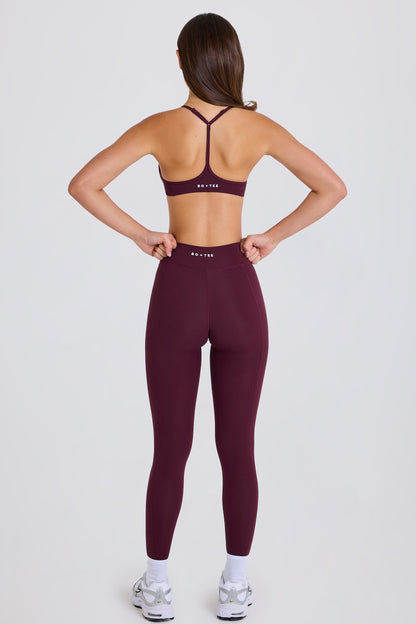 Soft Active Crossover Leggings in Burgundy