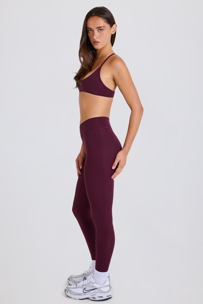 Soft Active Crossover Leggings in Burgundy