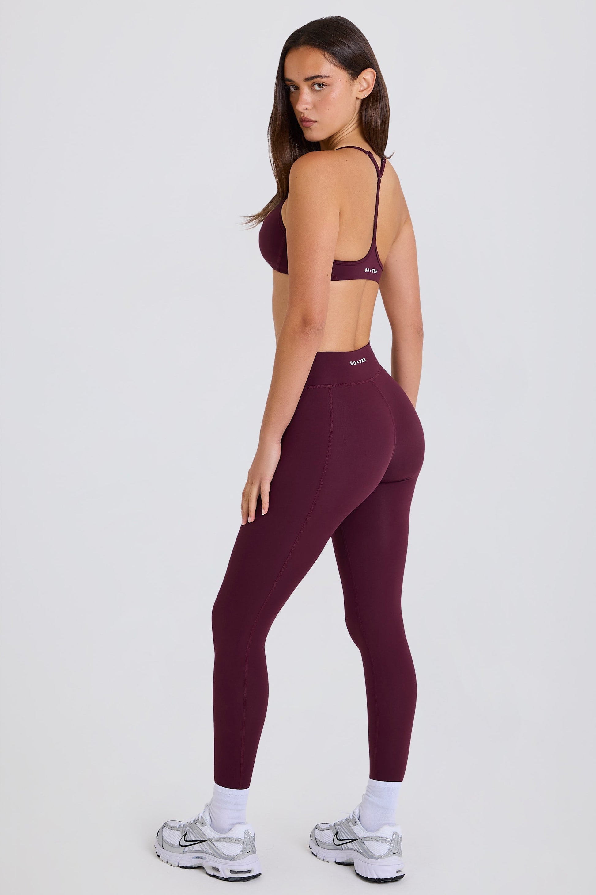 Soft Active Crossover Leggings in Burgundy