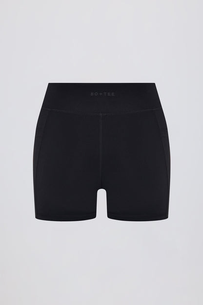 Soft Active Crossover Pocket Shorts in Black