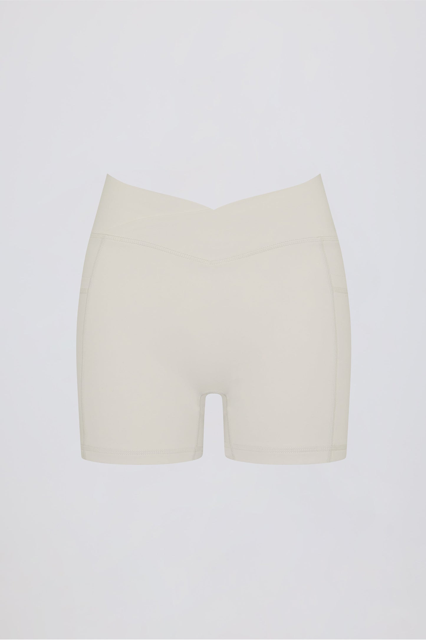 Soft Active Crossover Pocket Shorts in Cream
