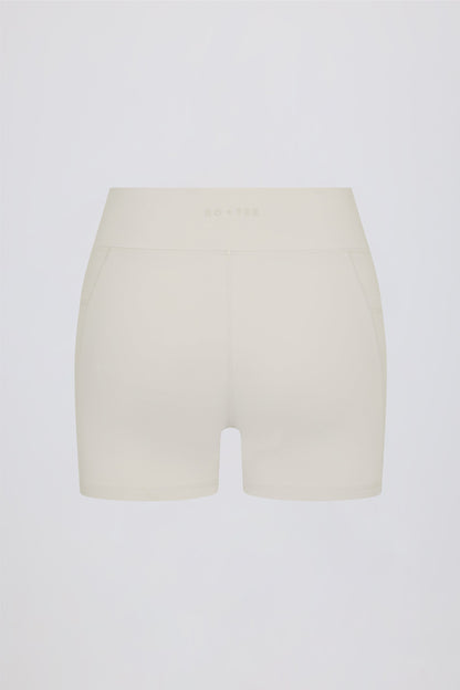Soft Active Crossover Pocket Shorts in Cream