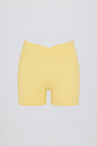 Soft Active Crossover Pocket Shorts in Lemon