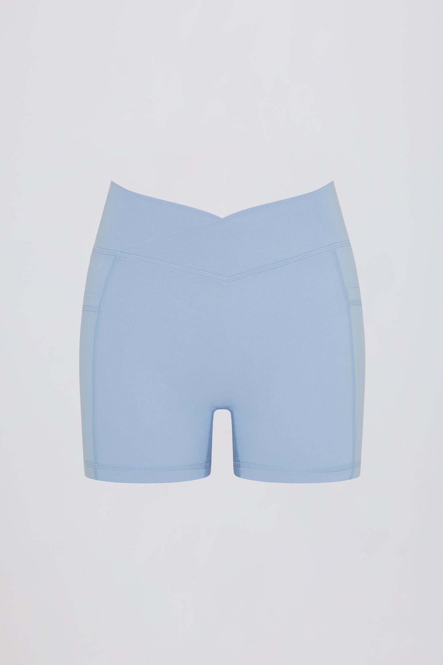 Soft Active Crossover Pocket Shorts in Sky