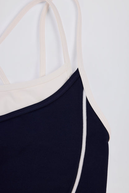 Soft Active Layered Tank Top in Classic Navy