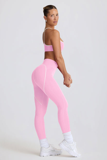 Soft Active Mid-Rise Leggings in Baby Pink
