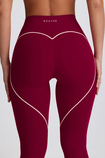 Soft Active Mid-Rise Leggings in Burgundy