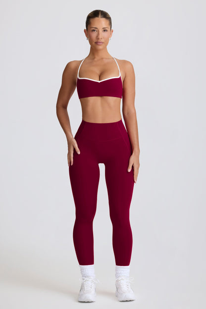 Soft Active Mid-Rise Leggings in Burgundy