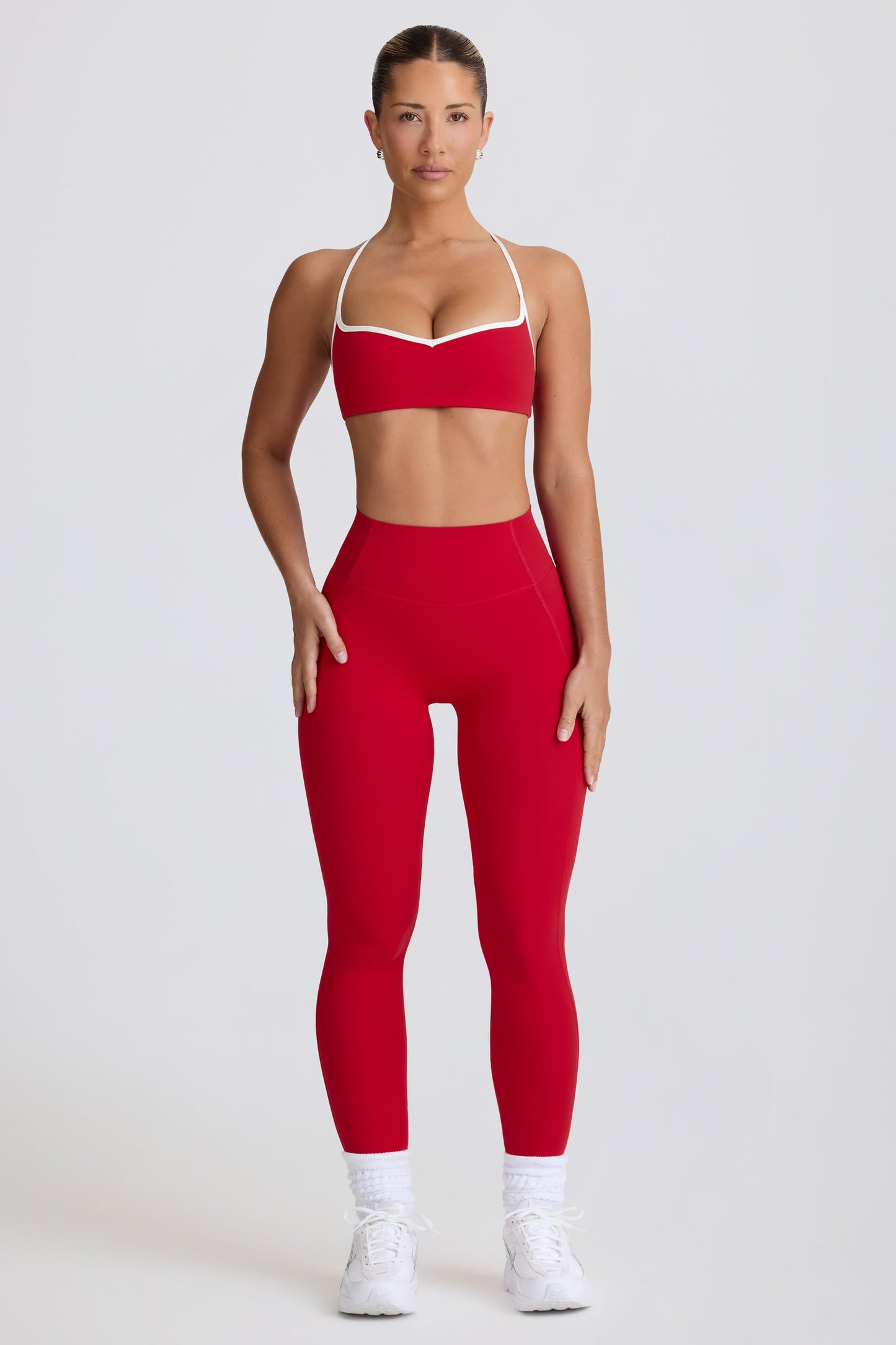 Soft Active Mid-Rise Leggings in Hot Red