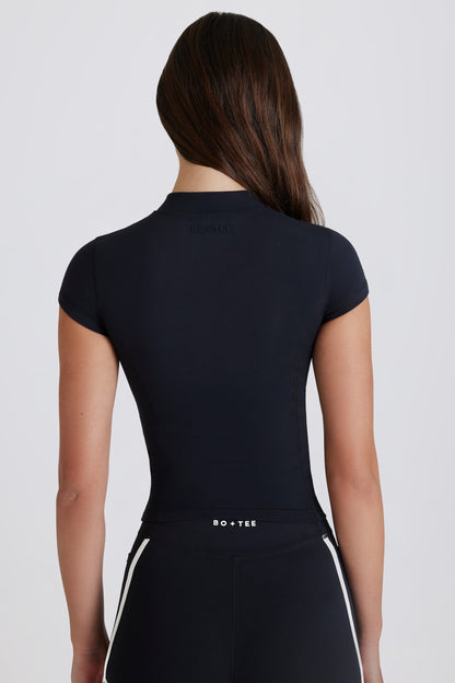 Soft Active Quarter-Zip Top in Black