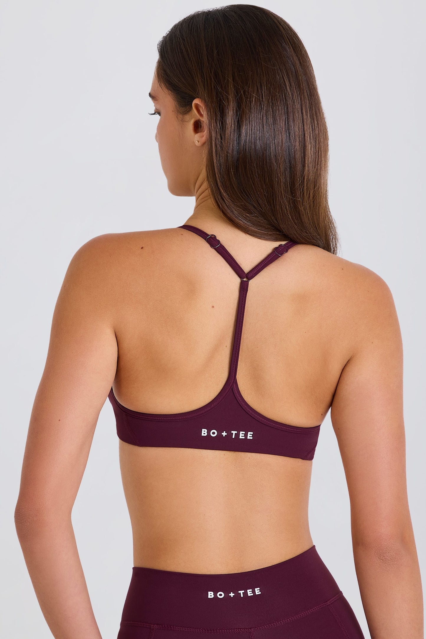 Soft Active Racerback Sports Bra in Burgundy