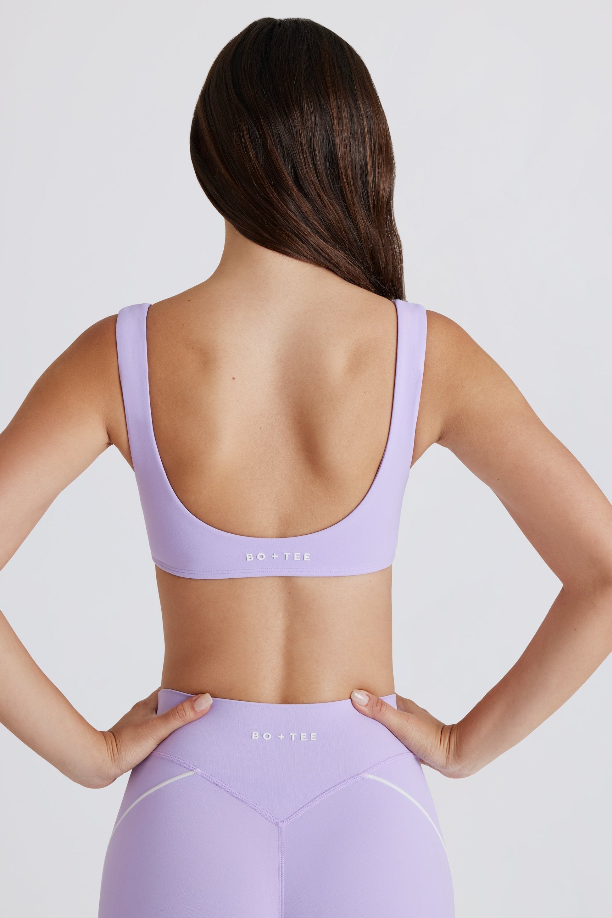 Soft Active Twist-Front Sports Bra in Lilac