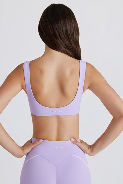 Soft Active Twist-Front Sports Bra in Lilac