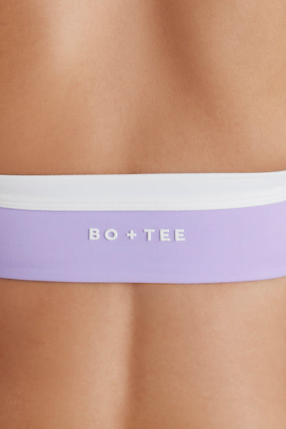 Soft Active Twist-Front Halterneck Sports Bra in Lilac