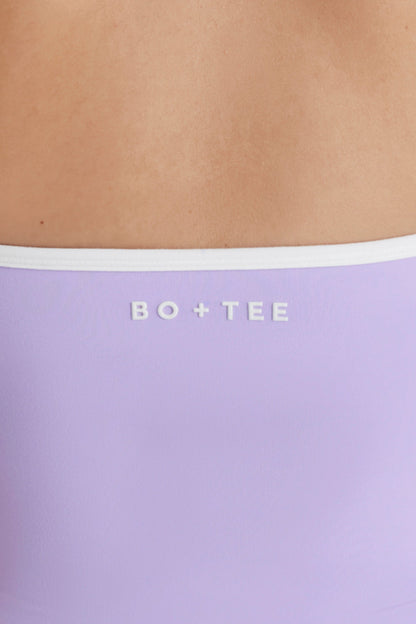 Soft Active V-Neck Halterneck Top in Lilac