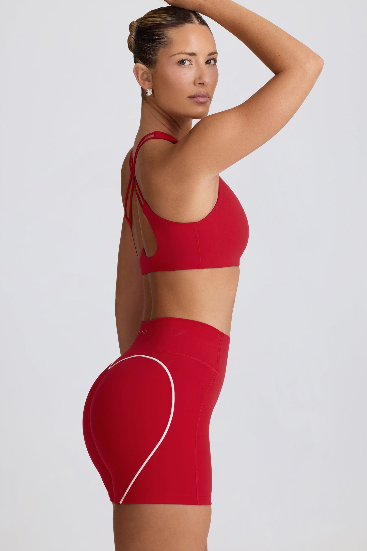 Soft Active V-Neck Sports Bra in Hot Red