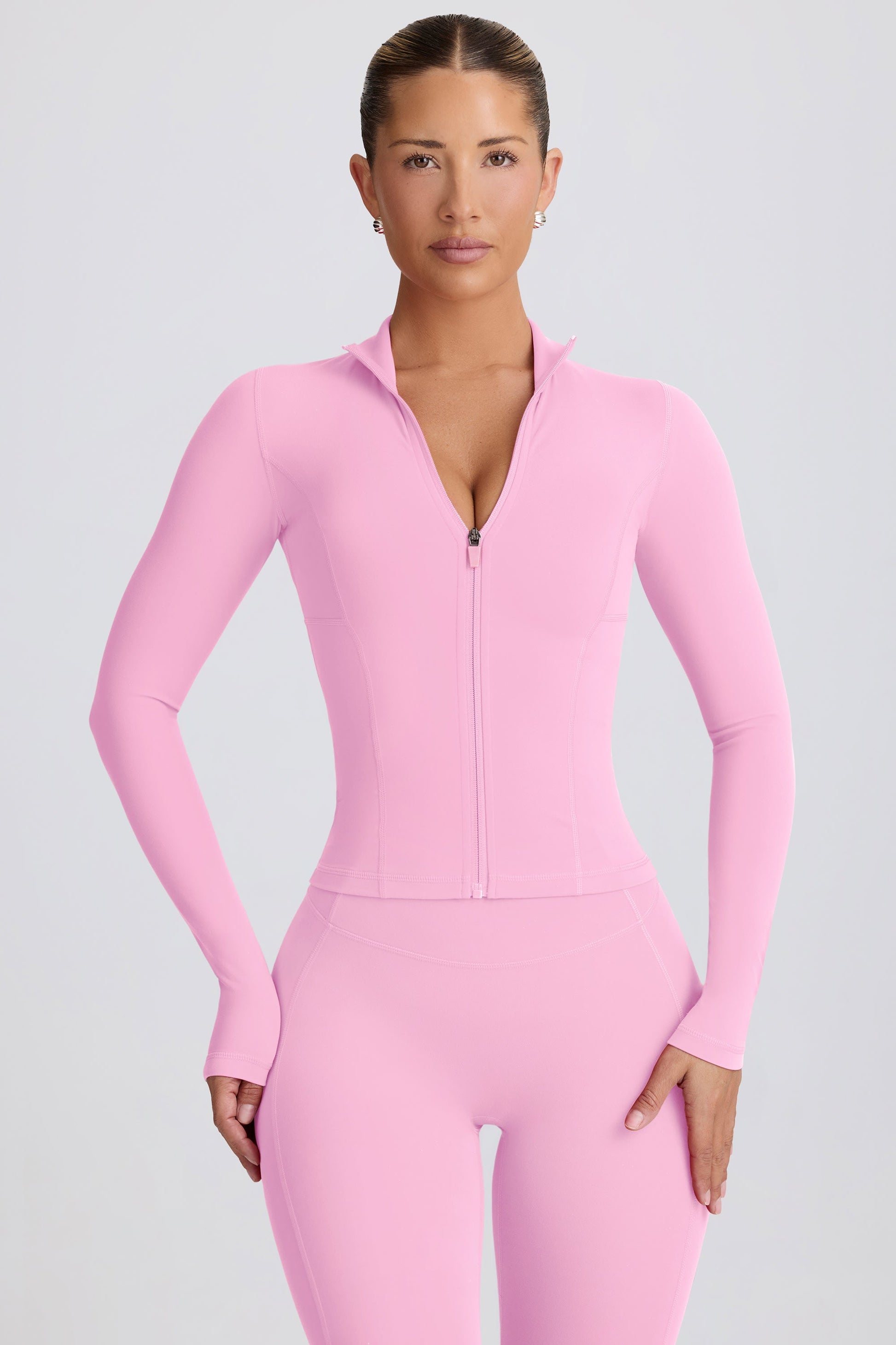 Soft Active Zip-Up Jacket in Baby Pink