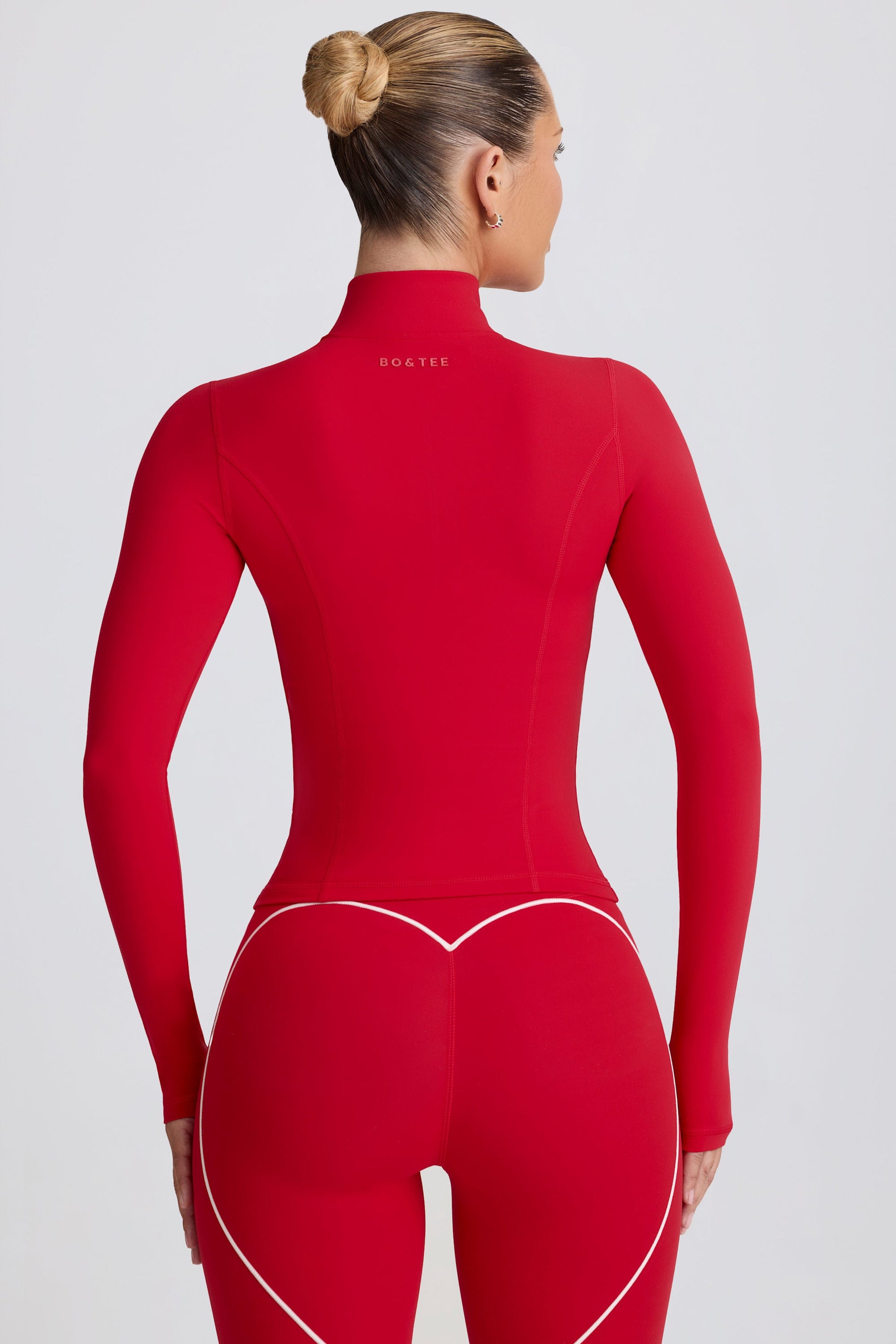 Soft Active Zip-Up Jacket in Hot Red