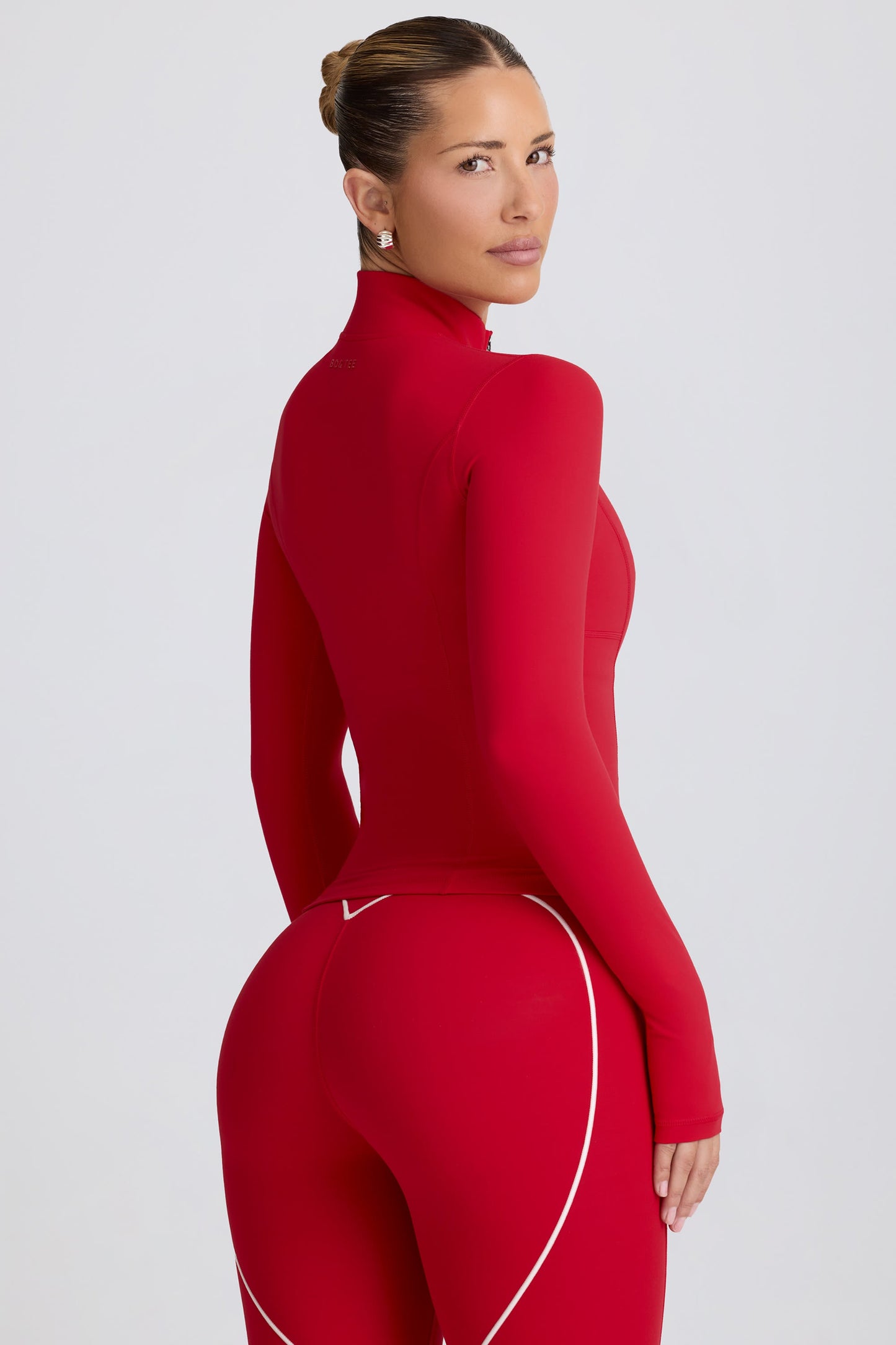 Soft Active Zip-Up Jacket in Hot Red