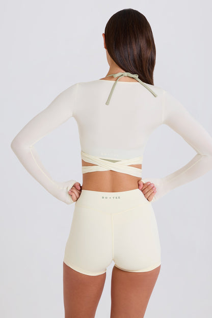 Soft Jersey Wrap Crop Top in Cream
