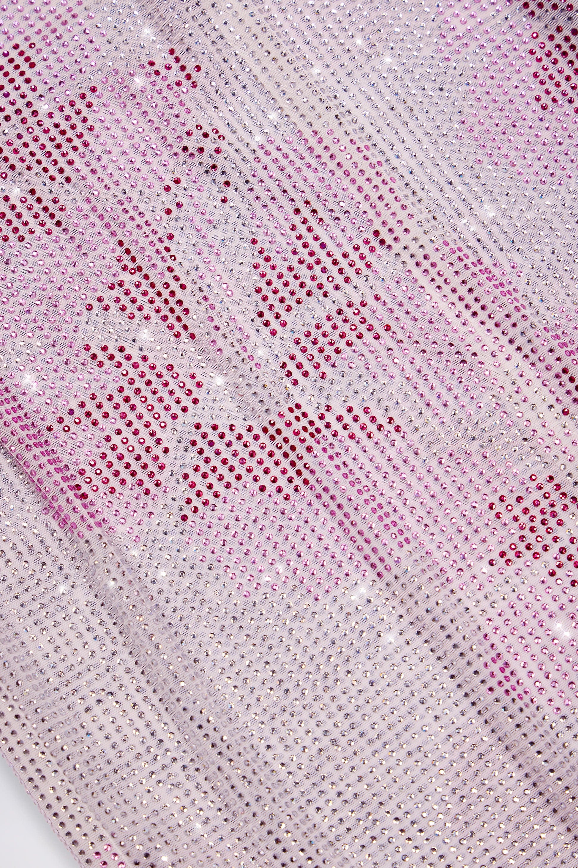 Embellished Cowl-Neck Maxi Dress in Pink White Hotfix